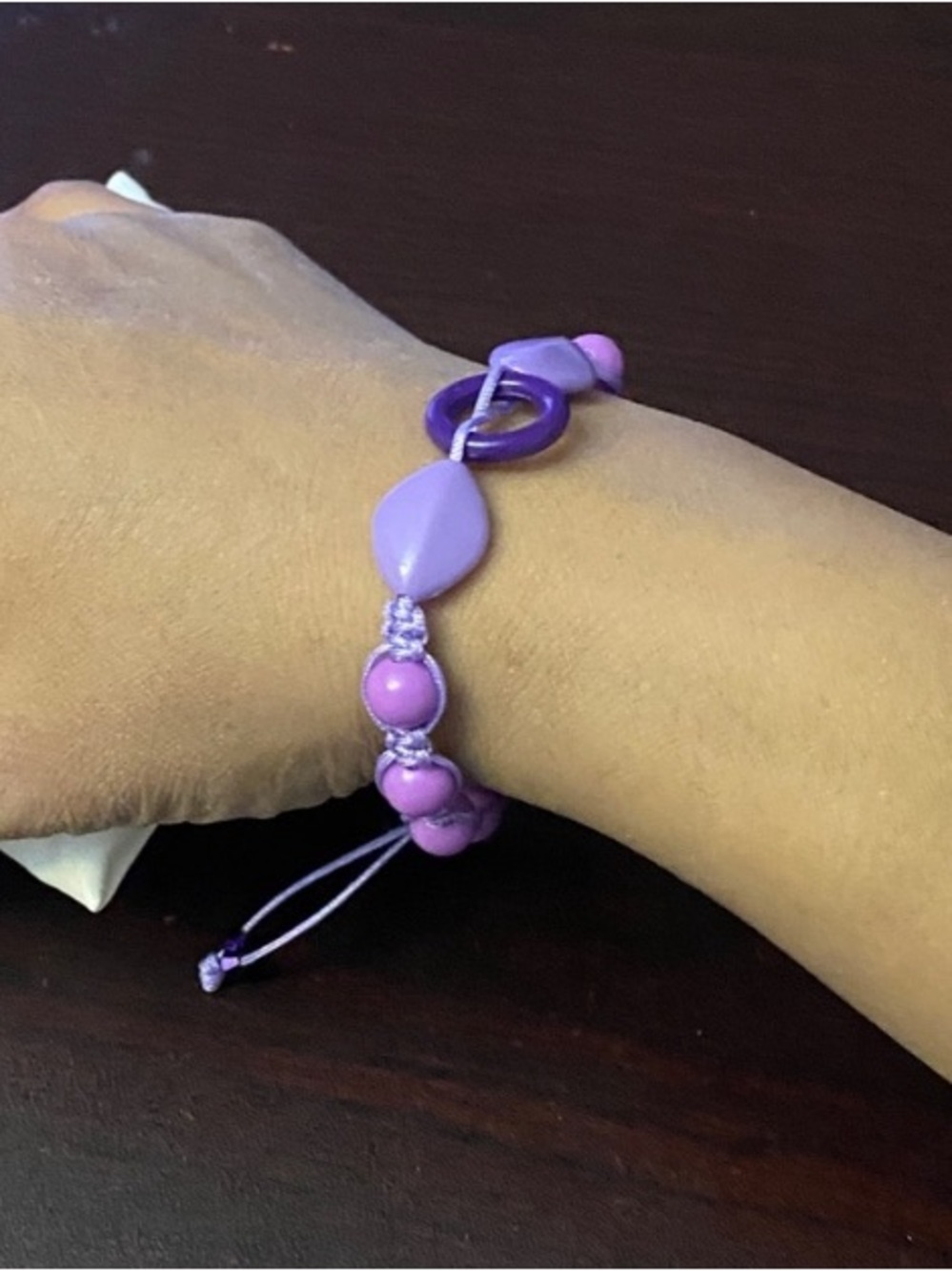 Purple friendship Macrame knotting Beaded Bracelet